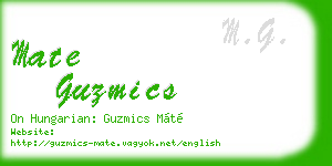 mate guzmics business card